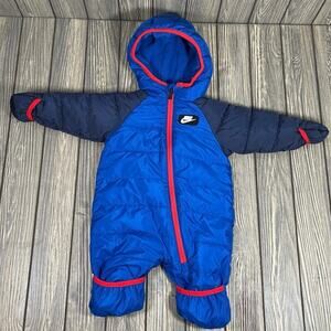 NIke Cire Puffer Infant Baby Insulated Snowsuit Winter Blue Sz 3 Mo F422-U89